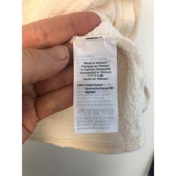 Madewell Sz S Tie Waist Faux Wrap Short  Sleeve Shirt Top White - Picture 3 of 9